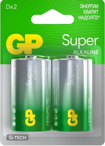 Элемент питания GP LR20 Super Alkaline (13AA21-BC2) 2шт (упак) D (батарейка) картинка 